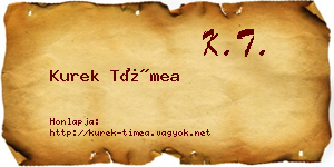 Kurek Tímea névjegykártya